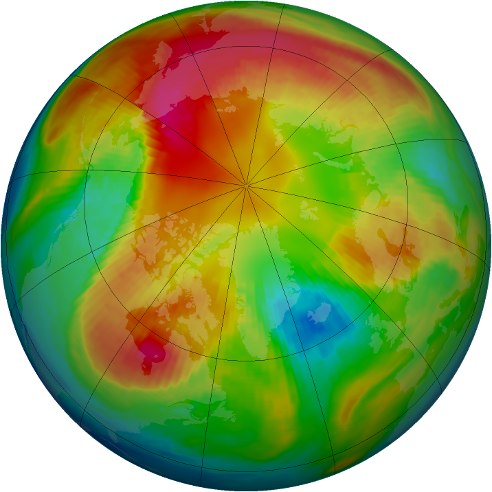 Arctic ozone map for 23 February 1988